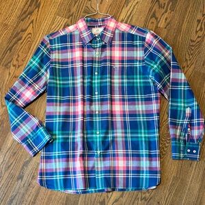 Southern Tide Blue and Pink Plaid Button Down Shirt
